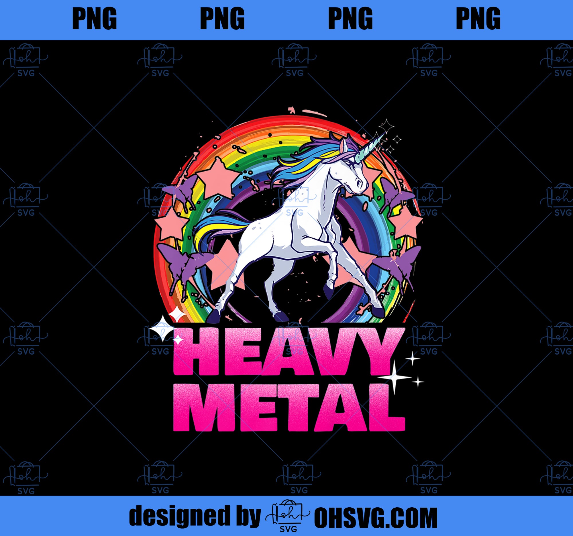 Unicorn Heavy Metal Funny Gift Premium PNG, Magic Unicorn PNG, Unicorn PNG