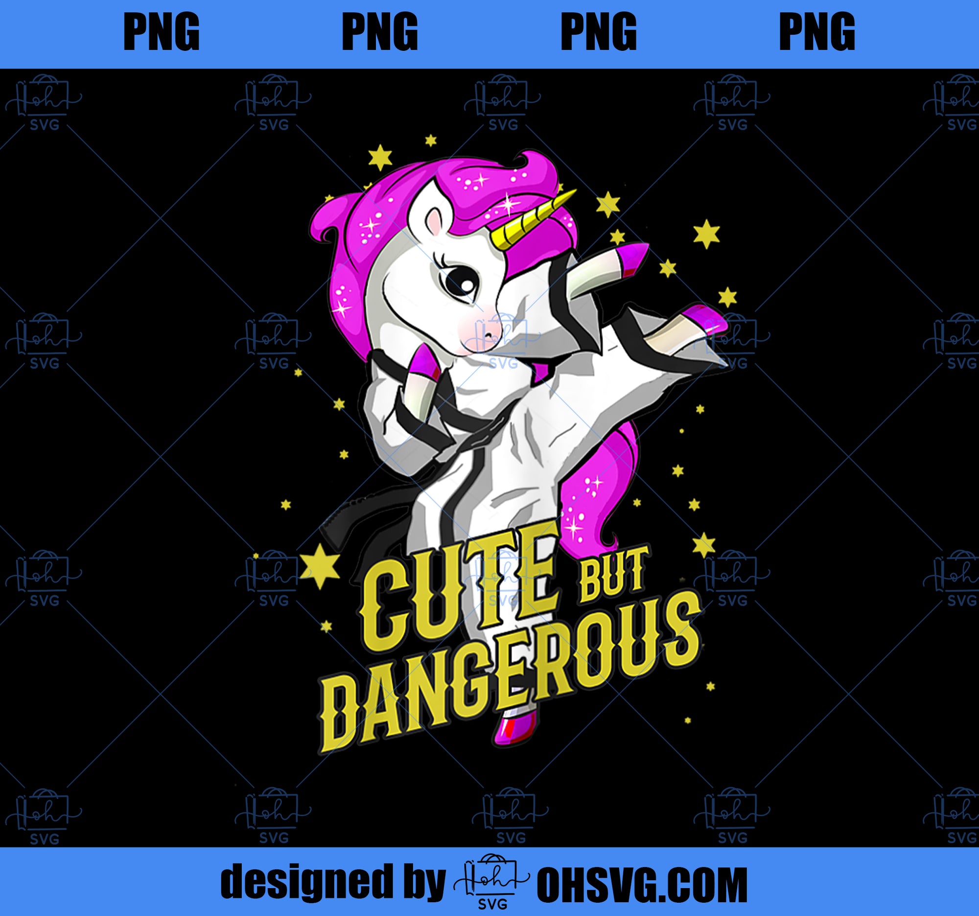 Unicorn Martial Arts Girl Gift PNG, Magic Unicorn PNG, Unicorn PNG