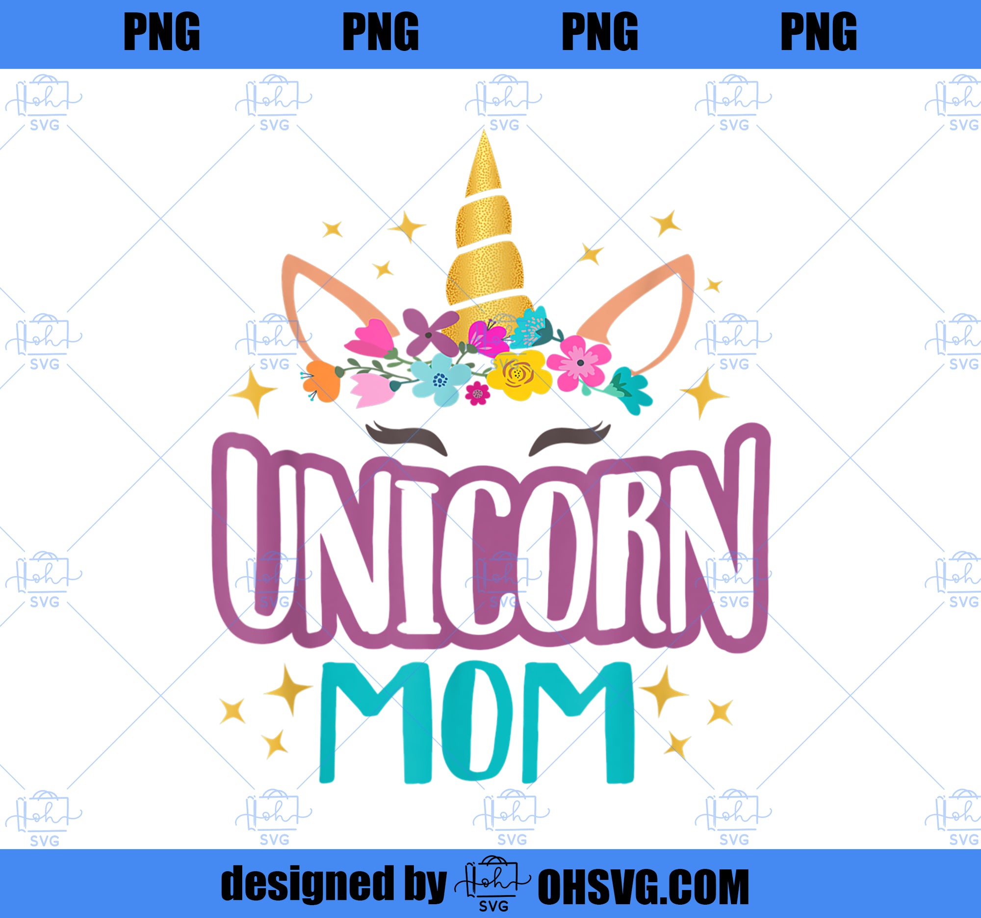 Unicorn Mom Unicorns Birthday Party Squad Matching Mamacorn PNG, Magic Unicorn PNG, Unicorn PNG