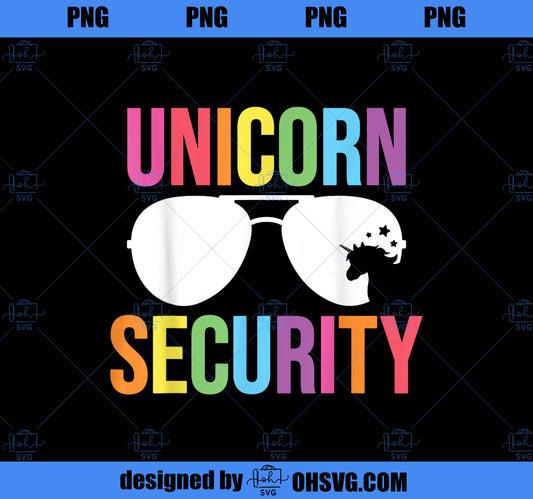 Unicorn Security Birthday Family Halloween Costume Dad Mom PNG, Magic Unicorn PNG, Unicorn PNG