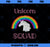 Unicorn Squad Vintage Retro Rainbow  PNG, Magic Unicorn PNG, Unicorn PNG