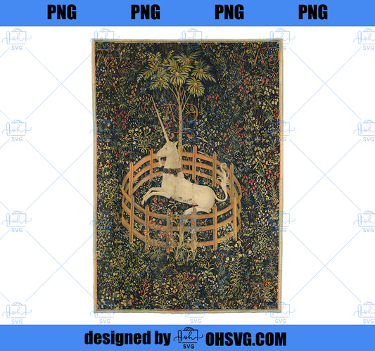 Unicorn in Captivity Unicorn Tapestries vintage gift PNG, Magic Unicorn PNG, Unicorn PNG