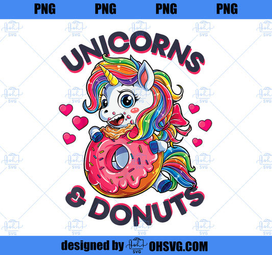 Unicorns Donuts T shirt Girls Unicorn Squad Rainbow Gifts PNG, Magic Unicorn PNG, Unicorn PNG