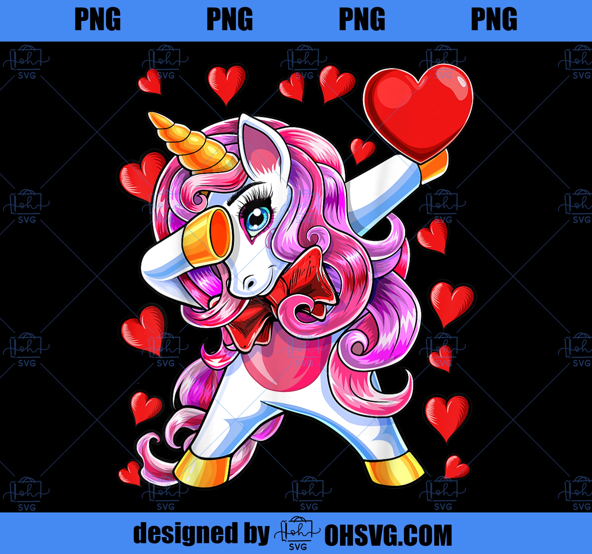 Valentines Day Dabbing Unicorn Heart Costume Gift Girls PNG, Magic Unicorn PNG, Unicorn PNG
