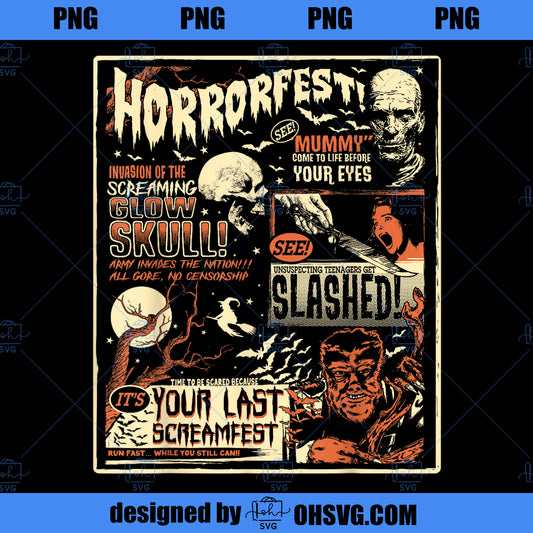 Vintage Horror Movie Shirts Poster Terror Old Time Halloween PNG, Movies PNG, Horror Movie PNG