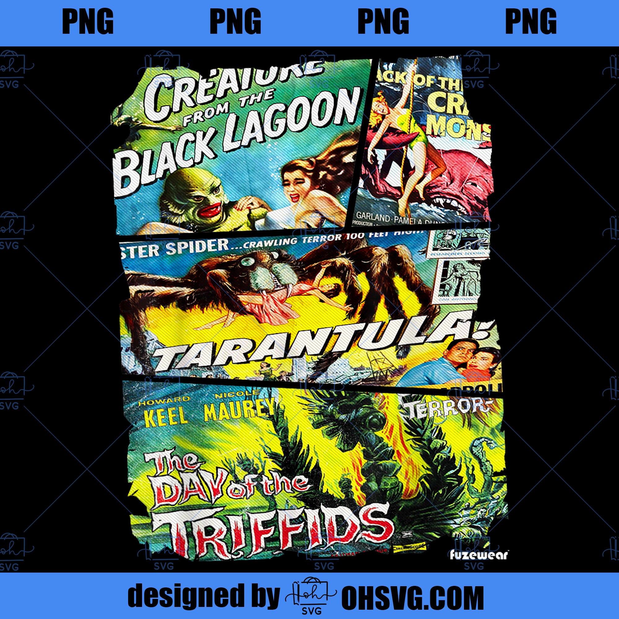 Vintage Style Sci Fi Movie Poster Collage 2 PNG, Movies PNG, Sci Fi Movie PNG