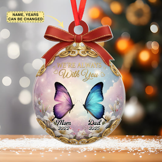 Custom Cardinal Acrylic Ornament - Personalized Christmas Memorial Sympathy Gifts For Loss Of Mom, Dad - Love Lives Beyond Goodbye