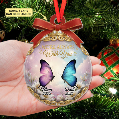 Custom Cardinal Acrylic Ornament - Personalized Christmas Memorial Sympathy Gifts For Loss Of Mom, Dad - Love Lives Beyond Goodbye