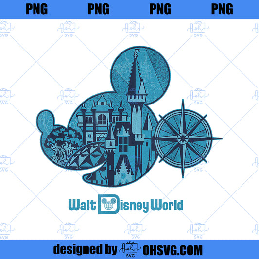 Walt Disney World 50th Anniversary Mickey Head PNG, Disney PNG, Mickey Head PNG