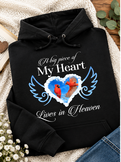 In Personalized Loving Memory A Big Piece Of My Heart Lives In Heaven T-Shirt, Memorial Heaven Gift