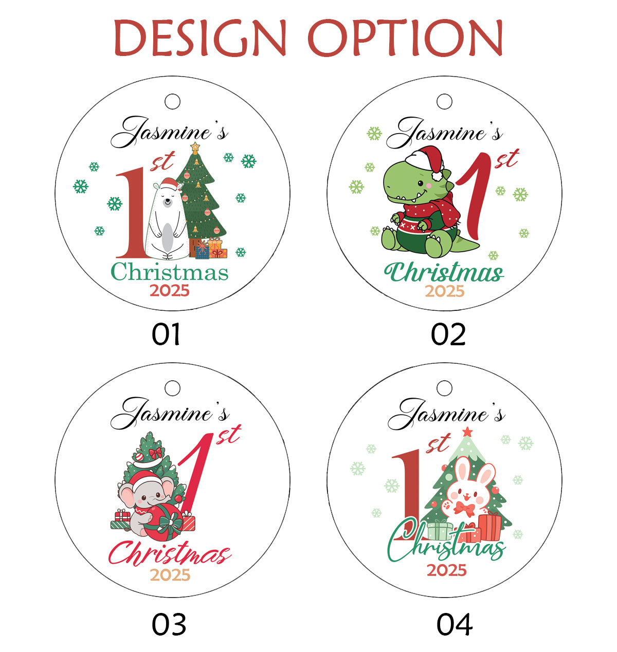 Baby's First Christmas Ornament, Baby 1st Christmas Decoration, Christmas Baubles, Custom Newborn Gifts, Xmas Gifts for Kids, Baby Keepsake