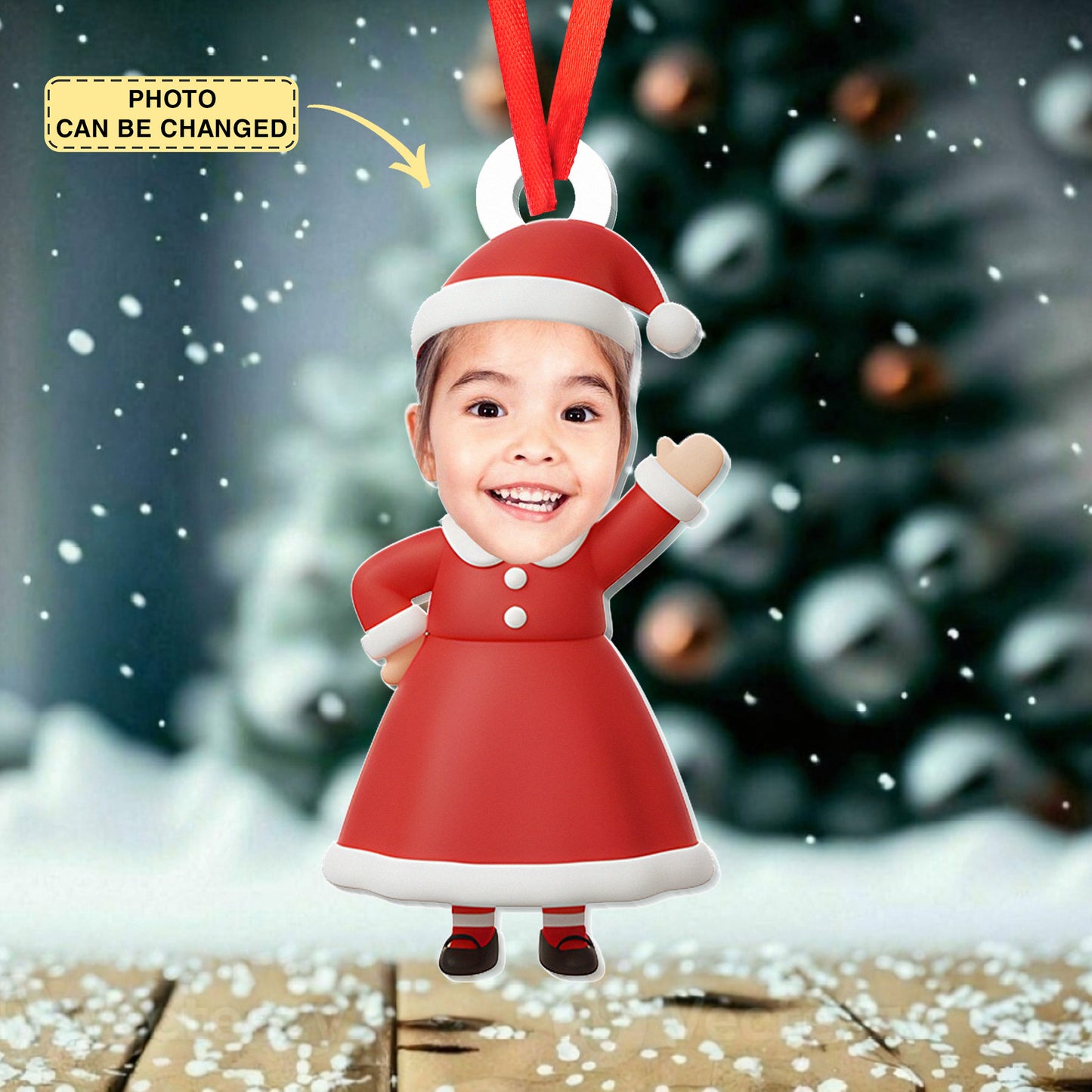 Personalized Baby Christmas Ornament, Custom Photo Ornament with Name, Cute Santa Snowman & Elf Design, Baby’s First Christmas Gift 2025