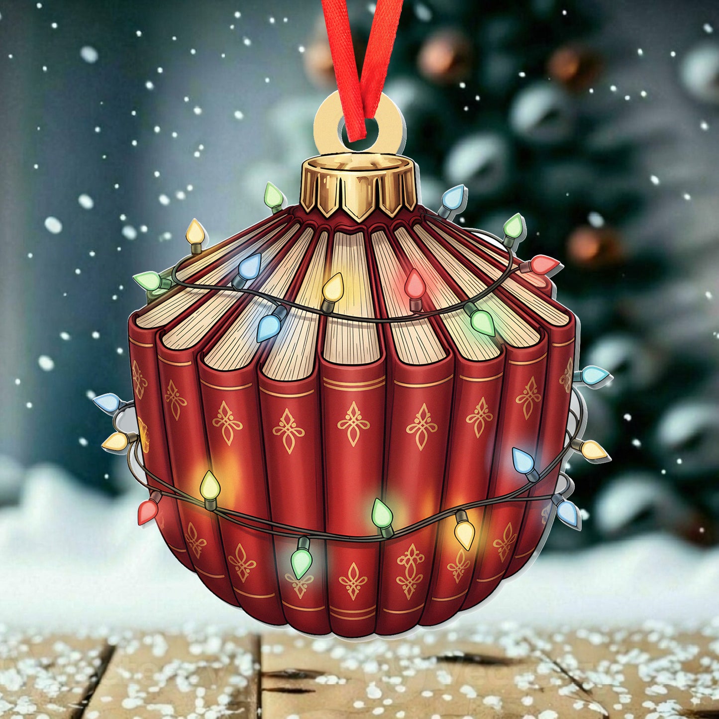 Christmas Ornament Book, Retro Christmas Reading Ornament, Librarian Christmas Ornament, Tis The Season Xmas Teacher