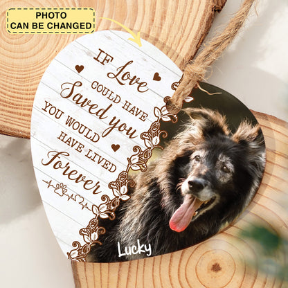 Custom Photo Death Ends A Life, Not A Relationship - Memorial Personalized Custom Ornament - Ceramic Heart Shaped - Christmas Gift, Sympathy Gift For Pet Owners, Pet Lovers