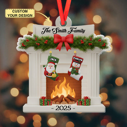 Custom Acrylic Ornament - Personalized Christmas Birthday Gifts For Mom, Dad, Brother, Sister, Kids - Christmas Glows Where Hearts Gather