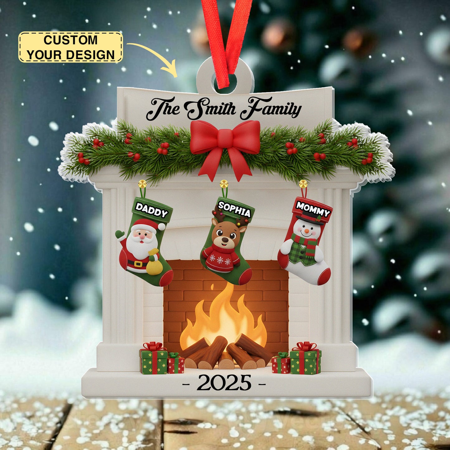 Custom Acrylic Ornament - Personalized Christmas Birthday Gifts For Mom, Dad, Brother, Sister, Kids - Christmas Glows Where Hearts Gather