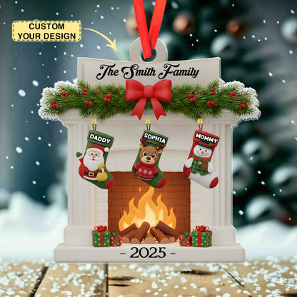 Custom Acrylic Ornament - Personalized Christmas Birthday Gifts For Mom, Dad, Brother, Sister, Kids - Christmas Glows Where Hearts Gather