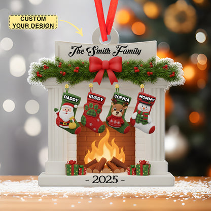 Custom Acrylic Ornament - Personalized Christmas Birthday Gifts For Mom, Dad, Brother, Sister, Kids - Christmas Glows Where Hearts Gather