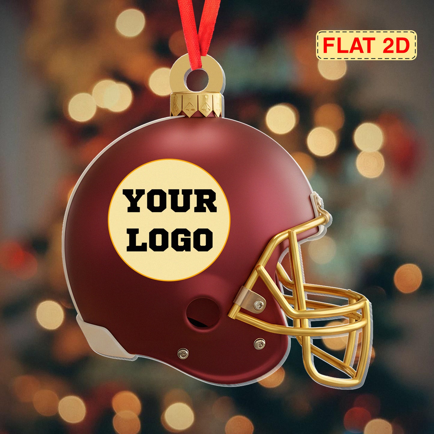 Personalize official football team helmet logo ornament, custom football team helmet logo ornament