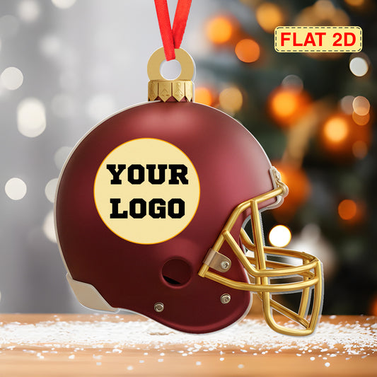 Personalize official football team helmet logo ornament, custom football team helmet logo ornament