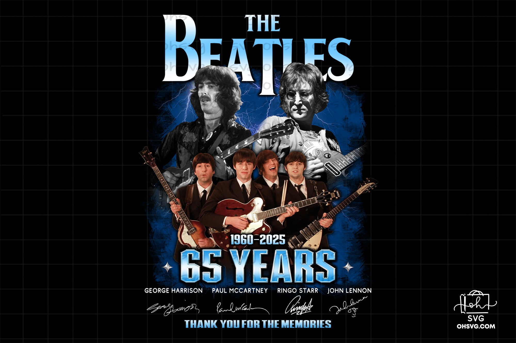 65 Years Thank You For The Memories PNG , The Beatles PNG , Band Music PNG