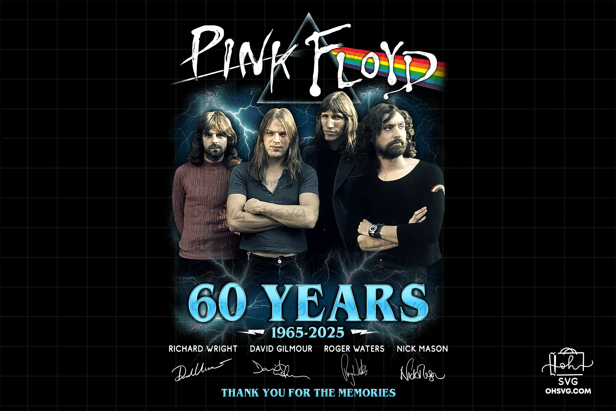 60 Years Thank You For The Memories PNG , Pink Floyd Band PNG , Band Music PNG