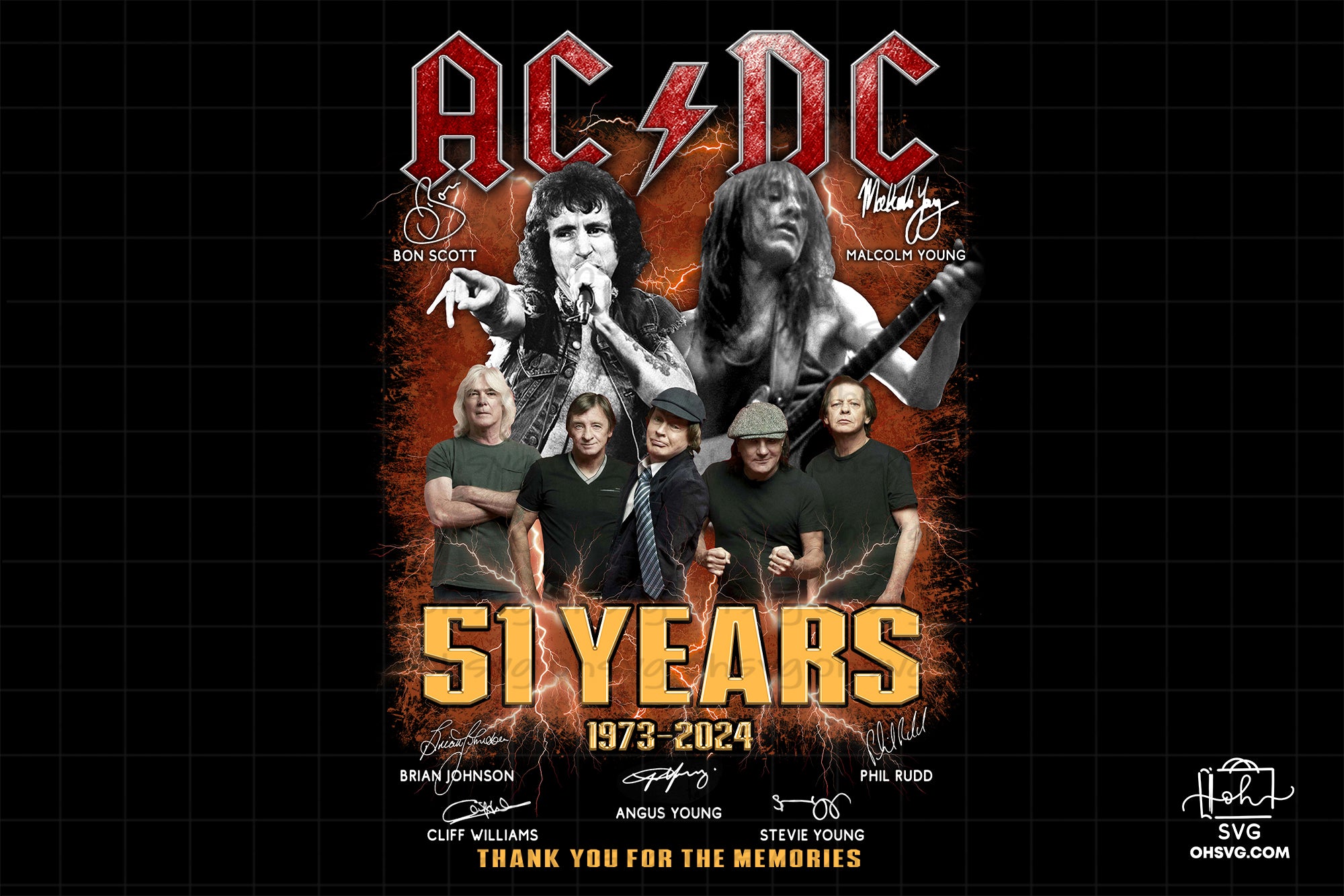 51 Years Thank You For The Memories PNG , ACDC Band PNG , Band Music PNG