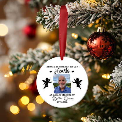 Custom Photo Memorial Ornament, Dad Remembrance Ceramic Ornament, Memorial Day Acrylic Ornament, Dad Loss Ornament, Funeral Ornaments