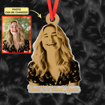 Custom Memorial Cross Wavy Acrylic Suncatcher Ornament, Angel Heaven Ornament, Christmas Keepsake, Christmas Gift