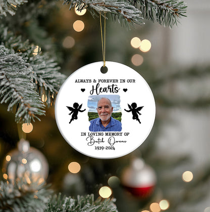 Custom Photo Memorial Ornament, Dad Remembrance Ceramic Ornament, Memorial Day Acrylic Ornament, Dad Loss Ornament, Funeral Ornaments