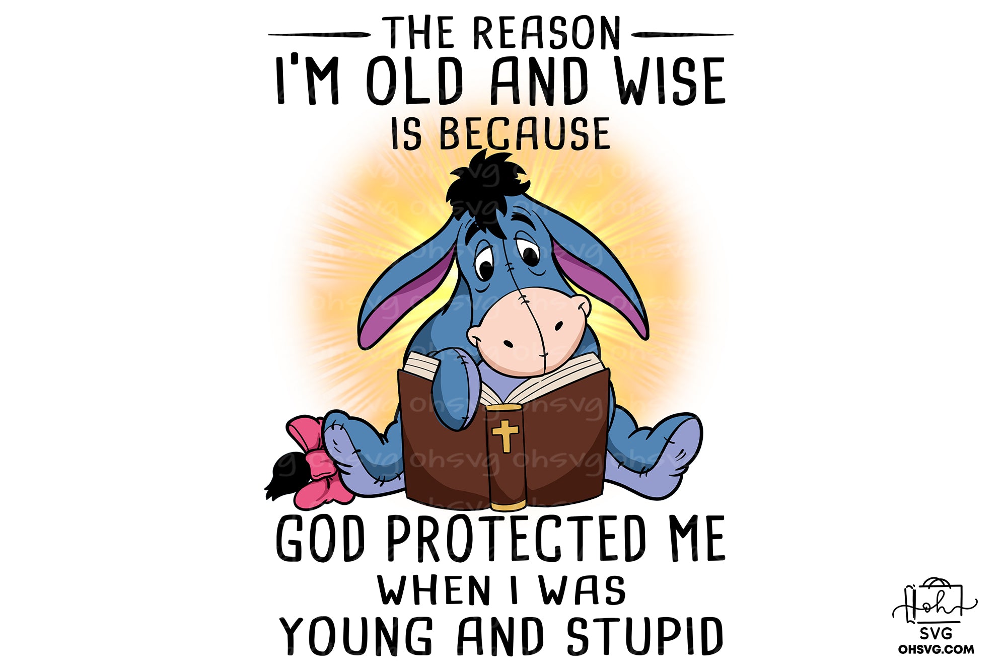 The Reason I'm Old And Wise PNG, Eeyore PNG, Cartoon PNG