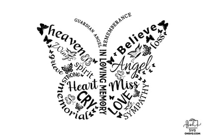 In Loving Memory Guardian Angel PNG, Memorial PNG, Heaven PNG