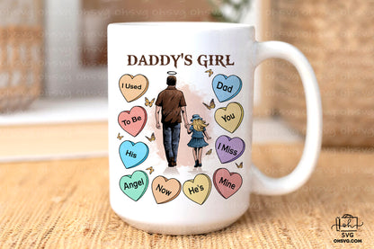 Daddy's Girl I Used To Be His Angel Now He's Mine PNG, Angel Wings PNG, Memorial PNG, Heaven PNG