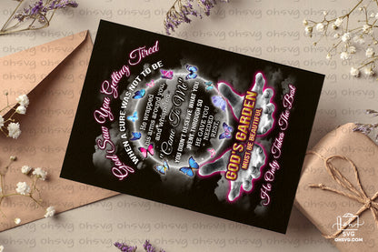 God Saw You Getting Tired PNG, Angel Wings PNG, Memorial PNG, Heaven PNG