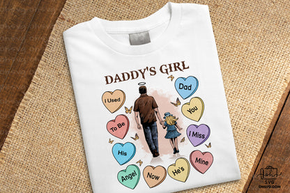 Daddy's Girl I Used To Be His Angel Now He's Mine PNG, Angel Wings PNG, Memorial PNG, Heaven PNG