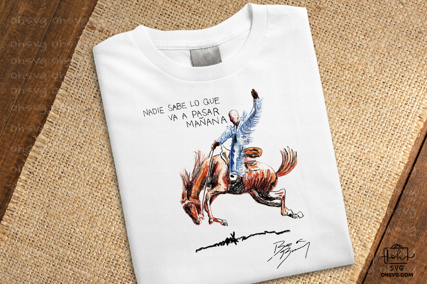 BAD BUNNY PNG, Bad Bunny Printed Graphic PNG, Bad Bunny Fan Shirt, RAP Hip-hop PNG