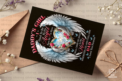 Daddy's Girl I Used To Be His Angel Now He Is Mine PNG, Memorial PNG, Heaven PNG