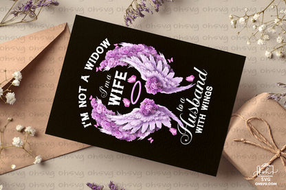 I'm Wife To A Husband With Wings PNG, Angel Wings PNG, Memorial PNG, Heaven PNG