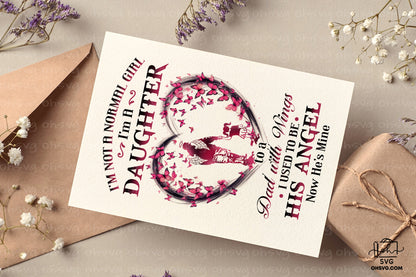 I'm Not A Normal Girl I'm A Daughter PNG, Angel Wings PNG, Memorial PNG, Heaven PNG