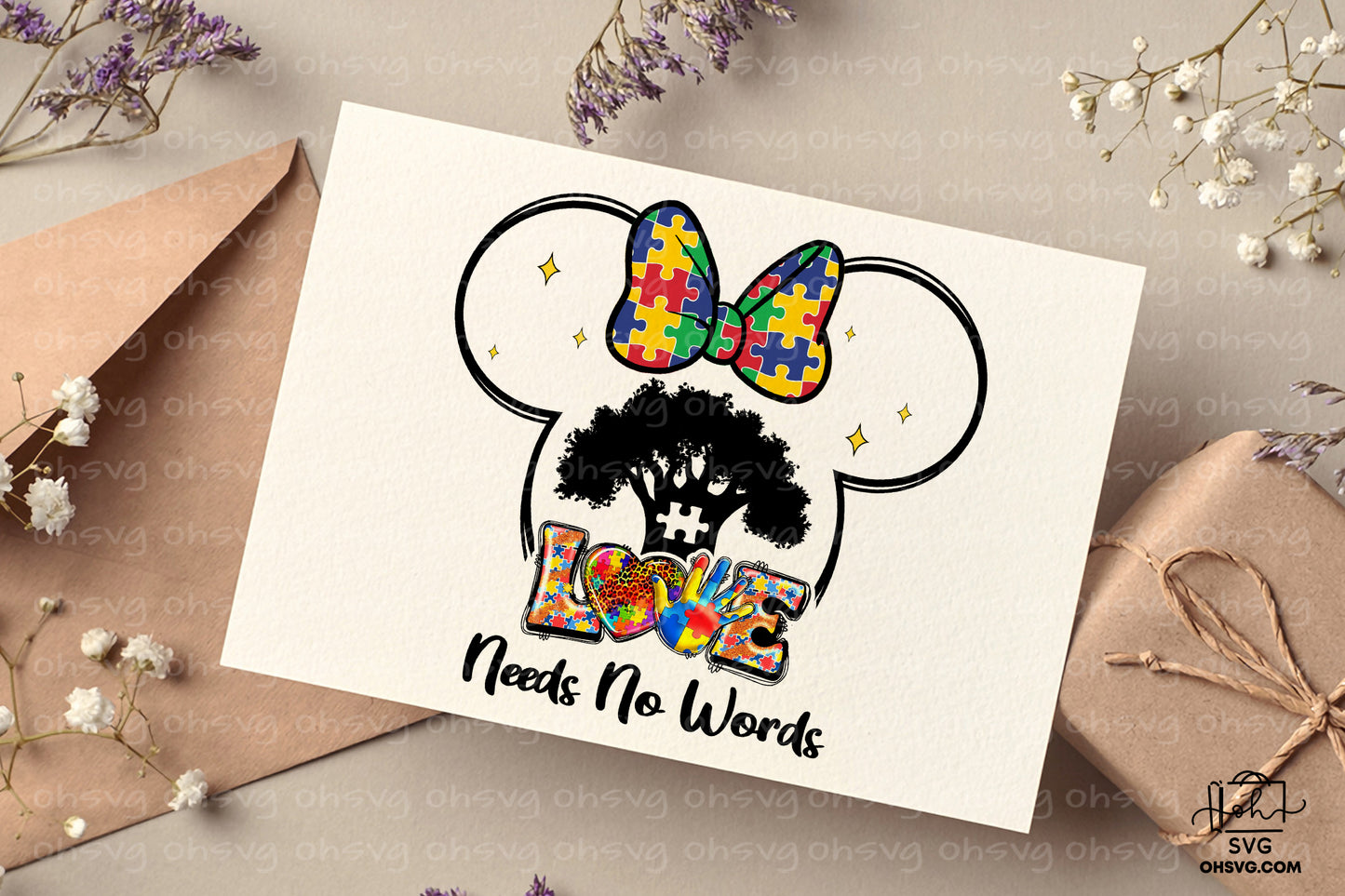 Love Needs No Words PNG , Autism Awareness PNG , Autism Puzzle PNG
