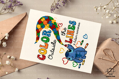 Color Outside The Lines PNG , Autism Awareness PNG , Autism Puzzle PNG