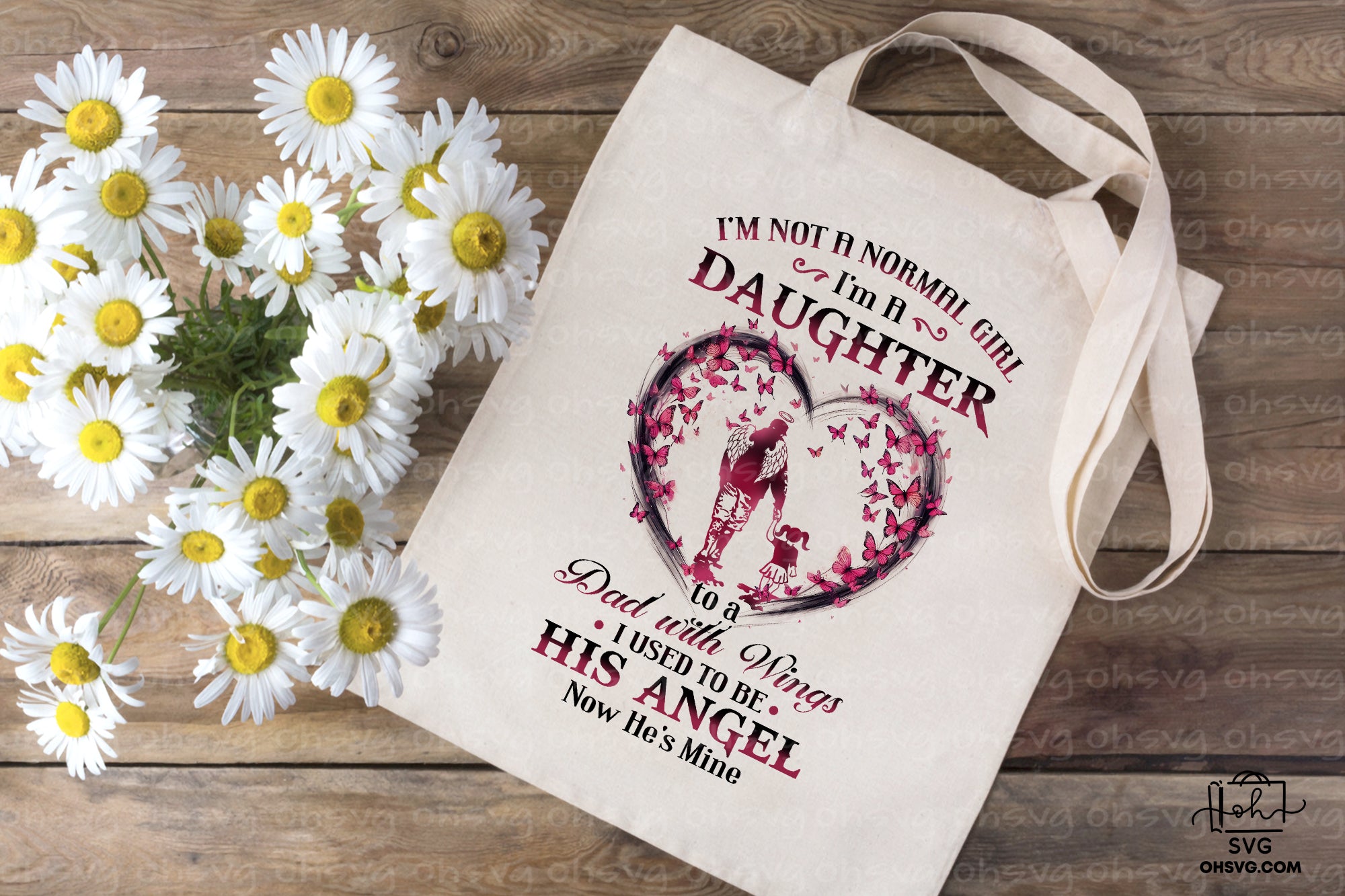 I'm Not A Normal Girl I'm A Daughter PNG, Angel Wings PNG, Memorial PNG, Heaven PNG