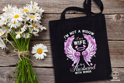 I'm Wife To A Husband With Wings PNG, Angel Wings PNG, Memorial PNG, Heaven PNG
