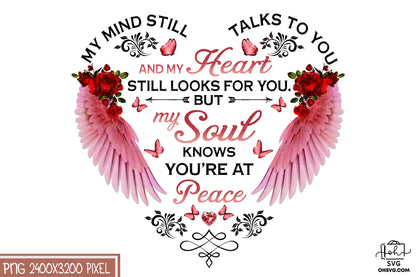 My Mind Still Talks To You PNG, Angel Wings PNG, Memorial PNG, Heaven PNG