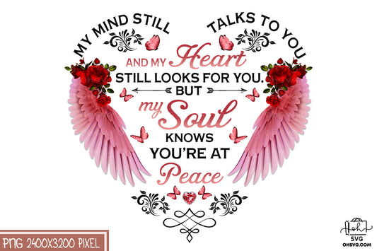 My Mind Still Talks To You PNG, Angel Wings PNG, Memorial PNG, Heaven PNG