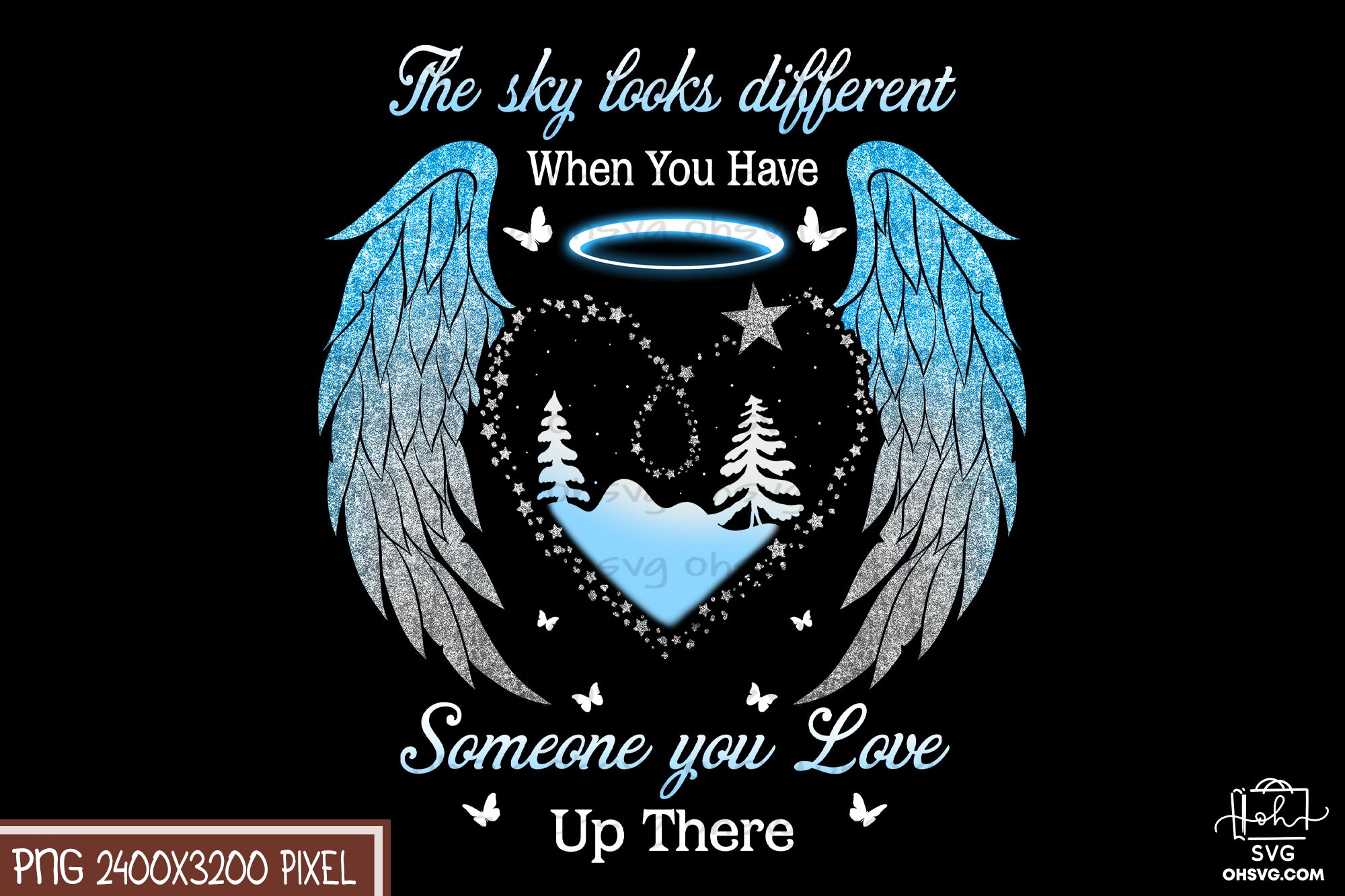 Someone You Love Up There PNG, Angel Wings PNG, Memorial PNG, Heaven PNG