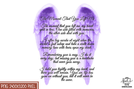 The Moment That You Left Me PNG, Angel Wings PNG, Memorial PNG, Heaven PNG