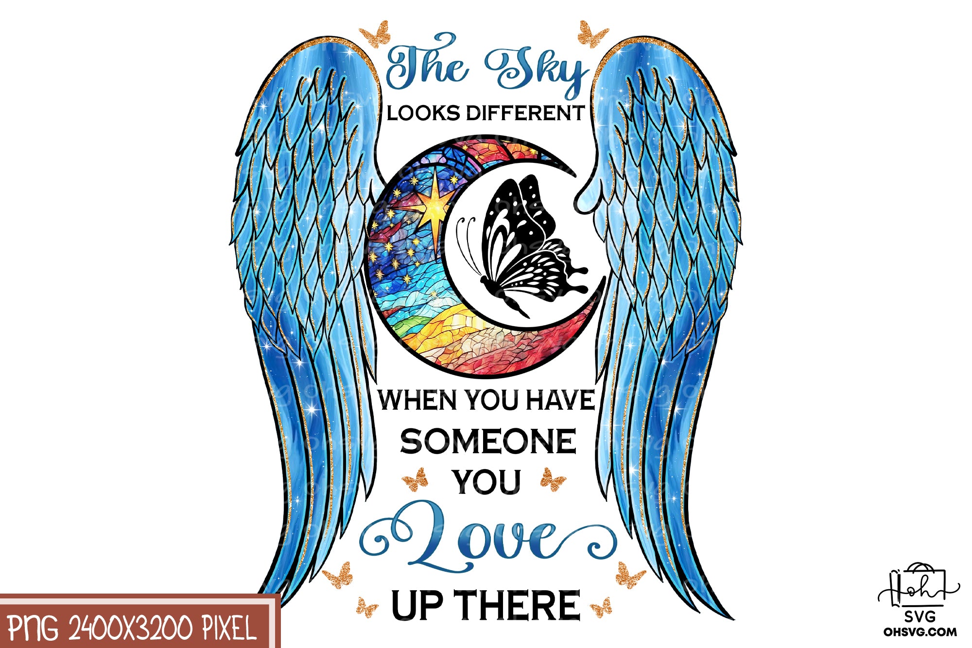 The Sky Looks Different PNG, Angel Wings PNG, Memorial PNG, Heaven PNG