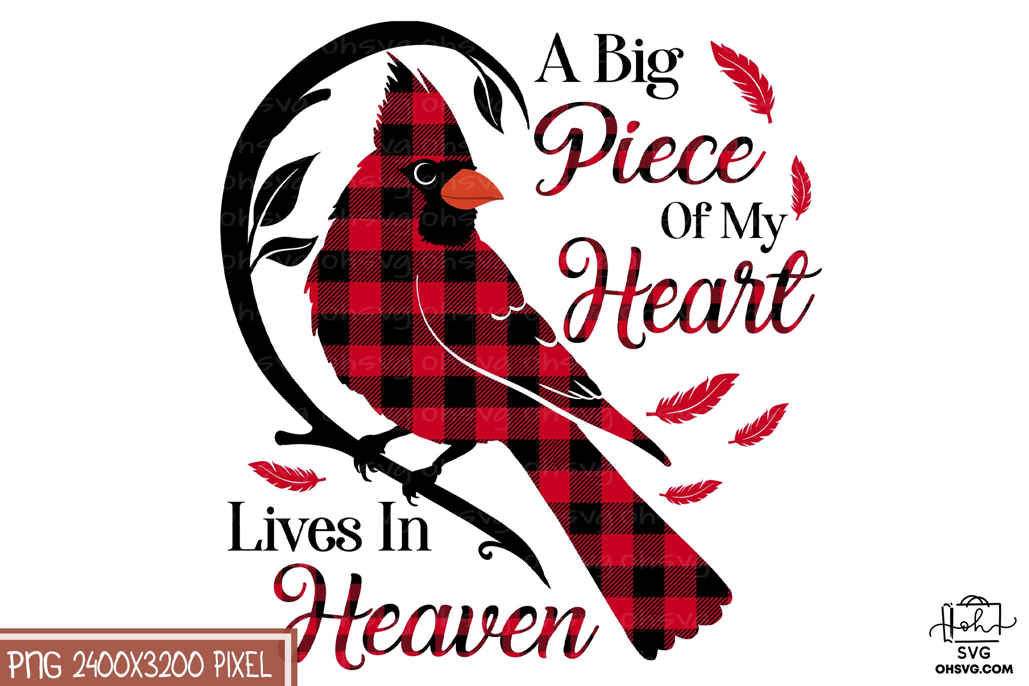 A Big Piece Of My Heart Lives In Heaven PNG, Angel Wings PNG, Memorial PNG, Heaven PNG