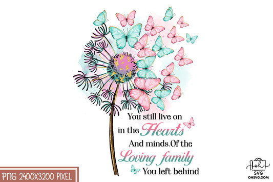 You Still Live On In The Hearts PNG, Angel Wings PNG, Memorial PNG, Heaven PNG